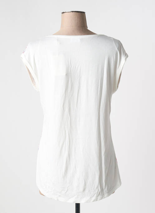 Tricou guler în v mâneci scurte roz C'EST BEAU LA VIE femme