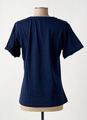 Tricou serigrafie mâneci scurte albastru YUKA femeie
