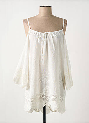 Tunică mâneci lungi alb EMA BLUE'S femeie