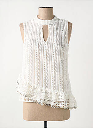 Top alb GUESS femeie