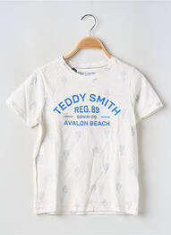 Tricou croială dreaptă mâneci scurte alb TEDDY SMITH băiat
