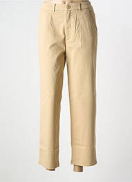 Pantalon chino țesătură poplin mărime normală bej REIKO femme