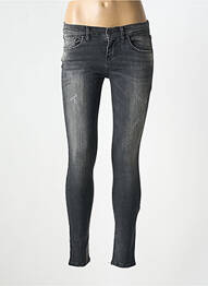 Blugi skinny efect uzat decolorat talie joasă gri LTB femeie