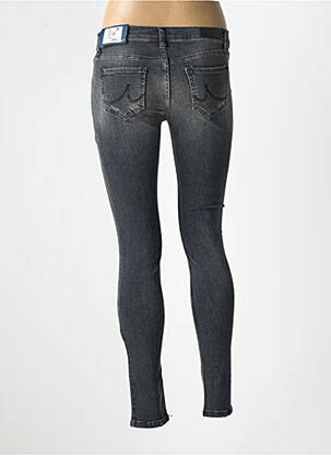 Blugi skinny efect uzat decolorat talie joasă gri LTB femeie