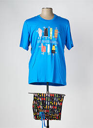 Pijamale scurte imprimeu fantezie albastru SOY homme