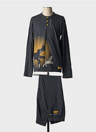 Pijama guler rotund gri SOY homme