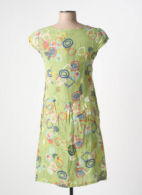 Rochie midi verde COULEURS DU TEMPS femeie