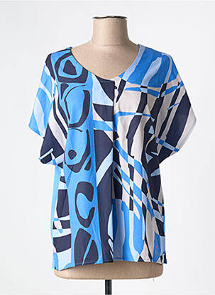 Tricou imprimeu fantezie mâneci scurte albastru BARBARA LEBEK femeie