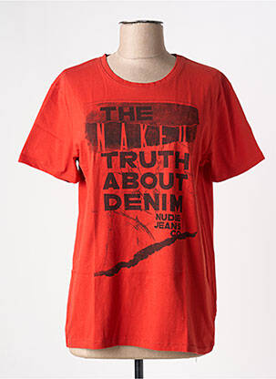 Tricou imprimeu fantezie mâneci scurte portocalie NUDIE JEANS CO femeie