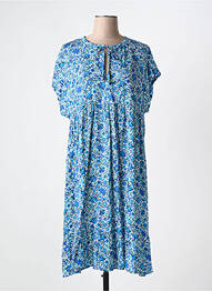 Rochie midi imprimeu floral mâneci scurte albastru EVA KAYAN femeie