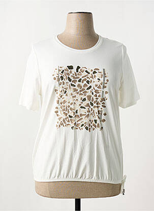 Tricou serigrafie mâneci scurte bej FRANK WALDER femeie