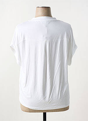 Tricou guler în v mâneci scurte alb MARBLE femeie