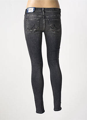 Blugi skinny efect uzat decolorat talie joasă negru LTB femeie