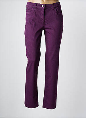 Pantalon slim țesătură poplin mărime normală violet ANNA MONTANA femeie