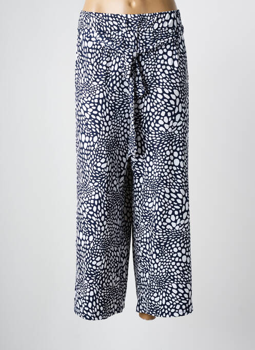 Pantalon larg țesătură poplin mărime normală albastru MARBLE femme