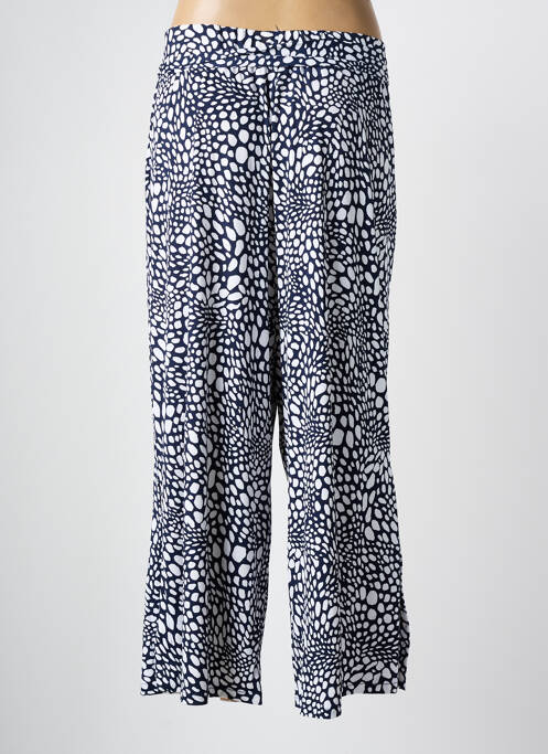 Pantalon larg țesătură poplin mărime normală albastru MARBLE femme