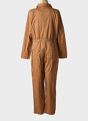 Salopetă-pantalon guler de bluză mâneci lungi maro ICHI femeie