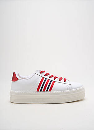 Adidași țesătură satinată toc de 4 la 6 cm roșu VICTORIA femeie