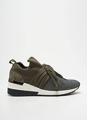 Adidași țesătură țesătură cu sclipici toc de 4 la 6 cm verde REQINS femeie