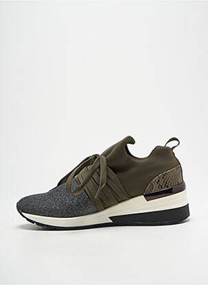 Adidași țesătură țesătură cu sclipici toc de 4 la 6 cm verde REQINS femeie