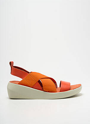 Sandale/pantofi decupați material neted toc de 4 la 6 cm portocalie FLY femeie