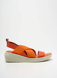 Sandale/pantofi decupați material neted toc de 4 la 6 cm portocaliu FLY femme