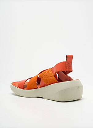 Sandale/pantofi decupați material neted toc de 4 la 6 cm portocalie FLY femeie