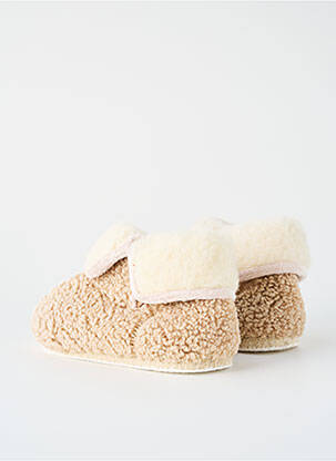 Papuci/pantofi de casă vârf rotund toc plat până la 3 cm bej CHAUSSE MOUTON femeie
