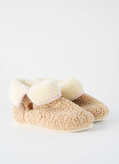 Papuci/Pantofi de casă bej CHAUSSE MOUTON femeie