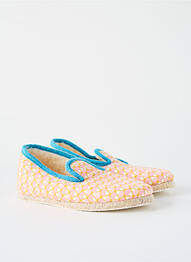 Papuci/pantofi de casă vârf rotund toc plat până la 3 cm roz CHAUSSE MOUTON femme