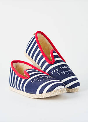 Papuci/pantofi de casă vârf rotund vârf rotund albastru CHAUSSE MOUTON unisex