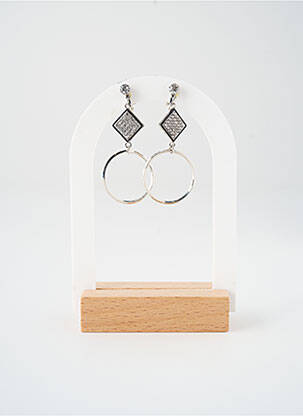 Cercei ornament oxid de zirconiu argintiu SATINE femeie