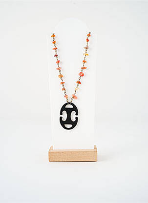 Colier lung ornament piatră portocalie SATINE femeie