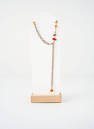 Colier lung ornament piatră portocalie SATINE femeie