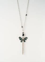 Colier lung materiale metalice verde SATINE femme