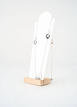 Colier lung ornament oxid de zirconiu argintiu VISSON femeie