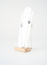 Colier lung ornament oxid de zirconiu argintiu VISSON femeie