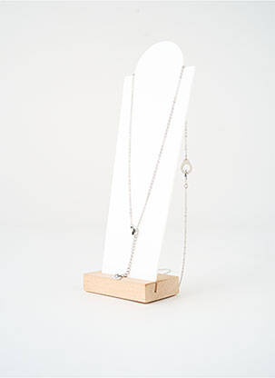 Colier lung ornament oxid de zirconiu argintiu VISSON femeie