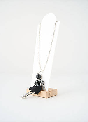 Colier lung ornament oxid de zirconiu negru SATINE femeie