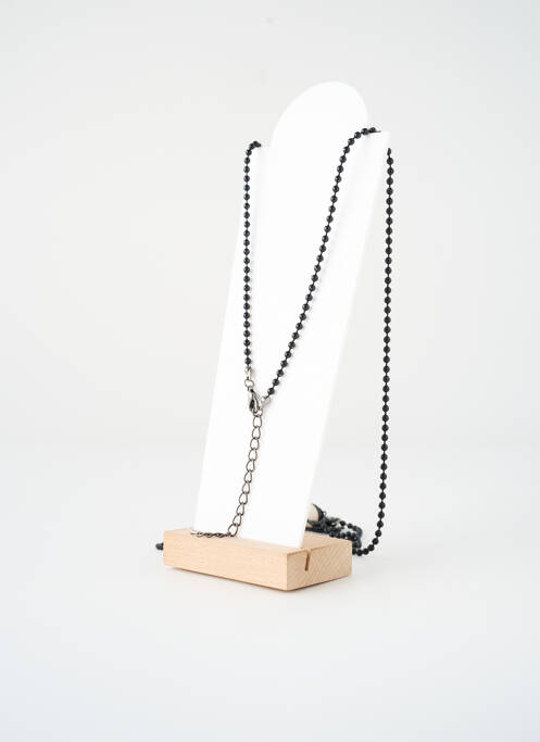 Colier lung negru SATINE femeie