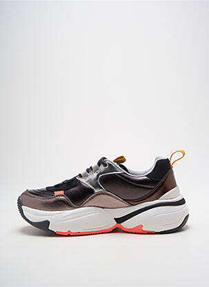 Adidași material neted toc de 4 la 6 cm maro VICTORIA femeie
