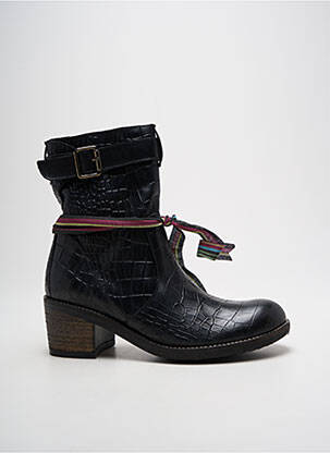 Botine/ghete toc pătrat toc de 4 la 6 cm negru FELMINI femeie