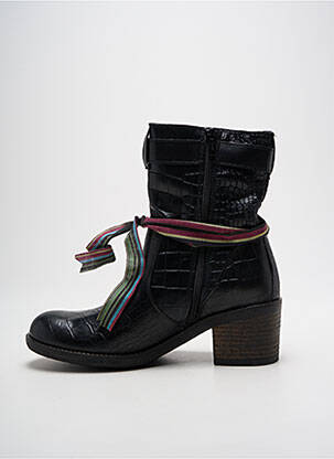 Botine/ghete toc pătrat toc de 4 la 6 cm negru FELMINI femeie