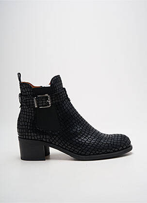 Botine/ghete țesătură satinată toc de 4 la 6 cm negru MAM'ZELLE femeie