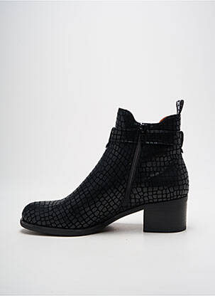 Botine/ghete țesătură satinată toc de 4 la 6 cm negru MAM'ZELLE femeie