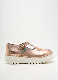 Derby-uri țesătură satinată toc de 4 la 6 cm roz KICKERS femme