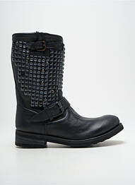 Botine/ghete țesătură satinată toc de 4 la 6 cm negru ASH femeie