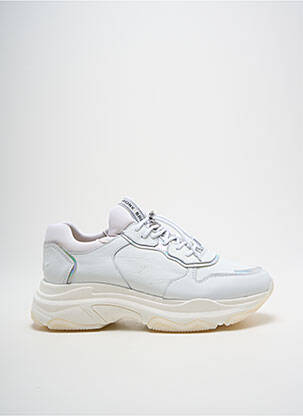 Adidași vârf rotund toc de 4 la 6 cm alb BRONX femeie