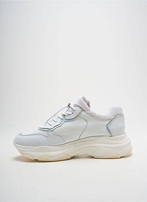 Adidași vârf rotund toc de 4 la 6 cm alb BRONX femeie