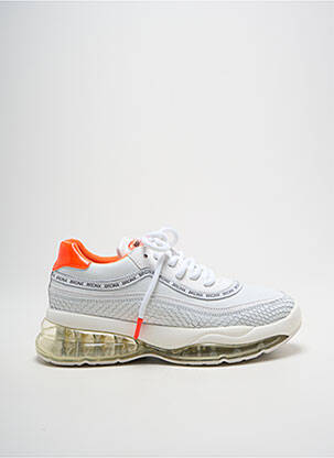 Adidași vârf rotund toc de 4 la 6 cm alb BRONX femeie